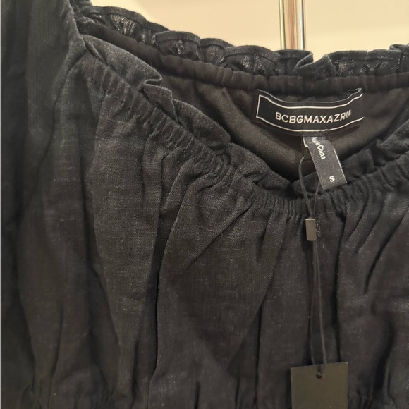 BCBG | Black Puff Sleeve Crop Top Small - Picture 8 of 9